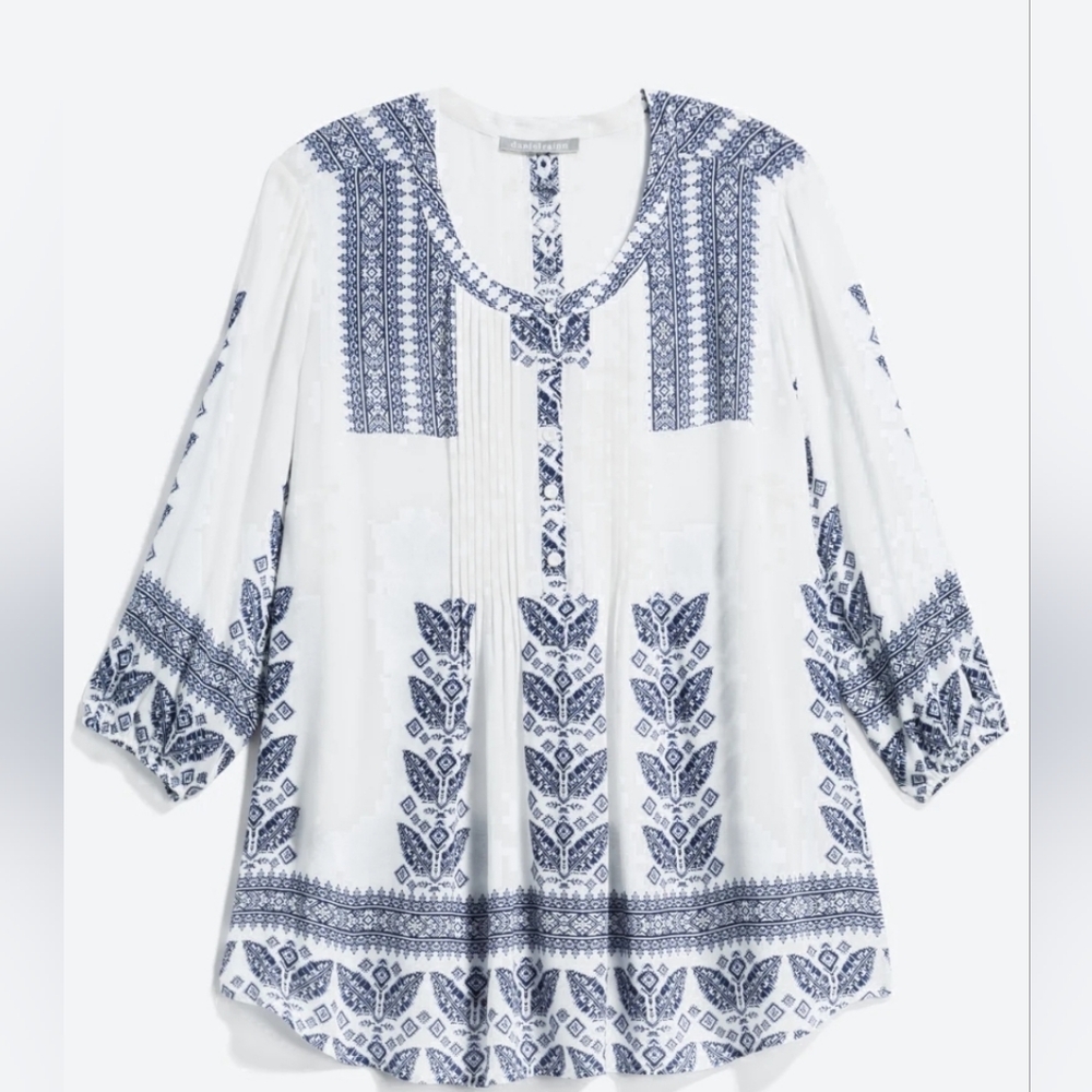 PALE SKY Amely Split Neck Blouse XL